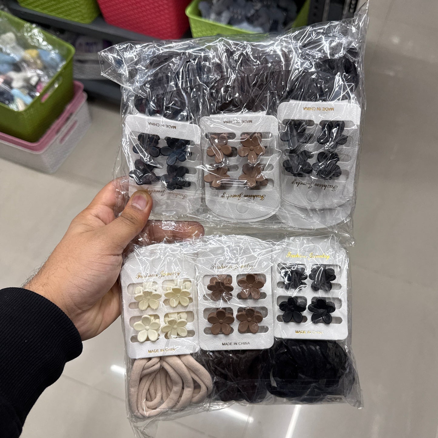 Flower Claw & Hair Tie Set (12Pcs) - UBKWS1141