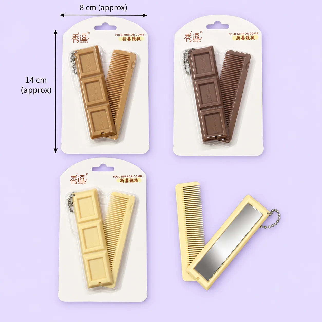 Foldable compact comb + mirror (1Dz) - UBKWS4248