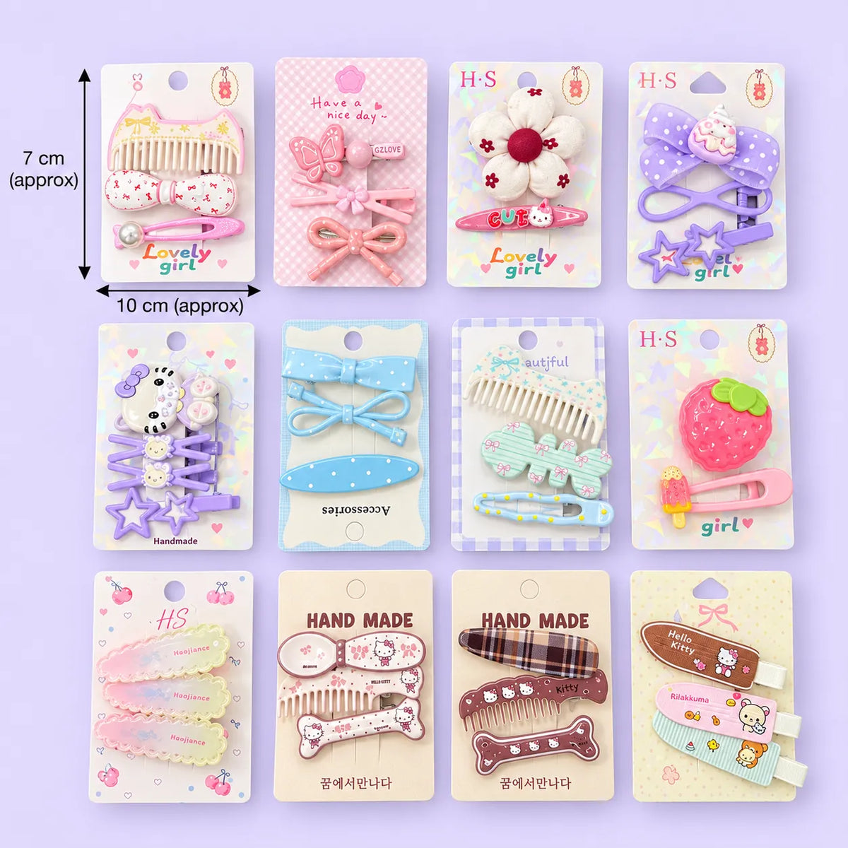 3 pc Korean assorted hair pins  (30 card) - UBKWS4317