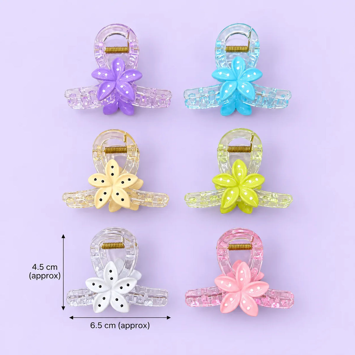 Polka dot Flower Hair Clips (1Dz) – UBKWS4345
