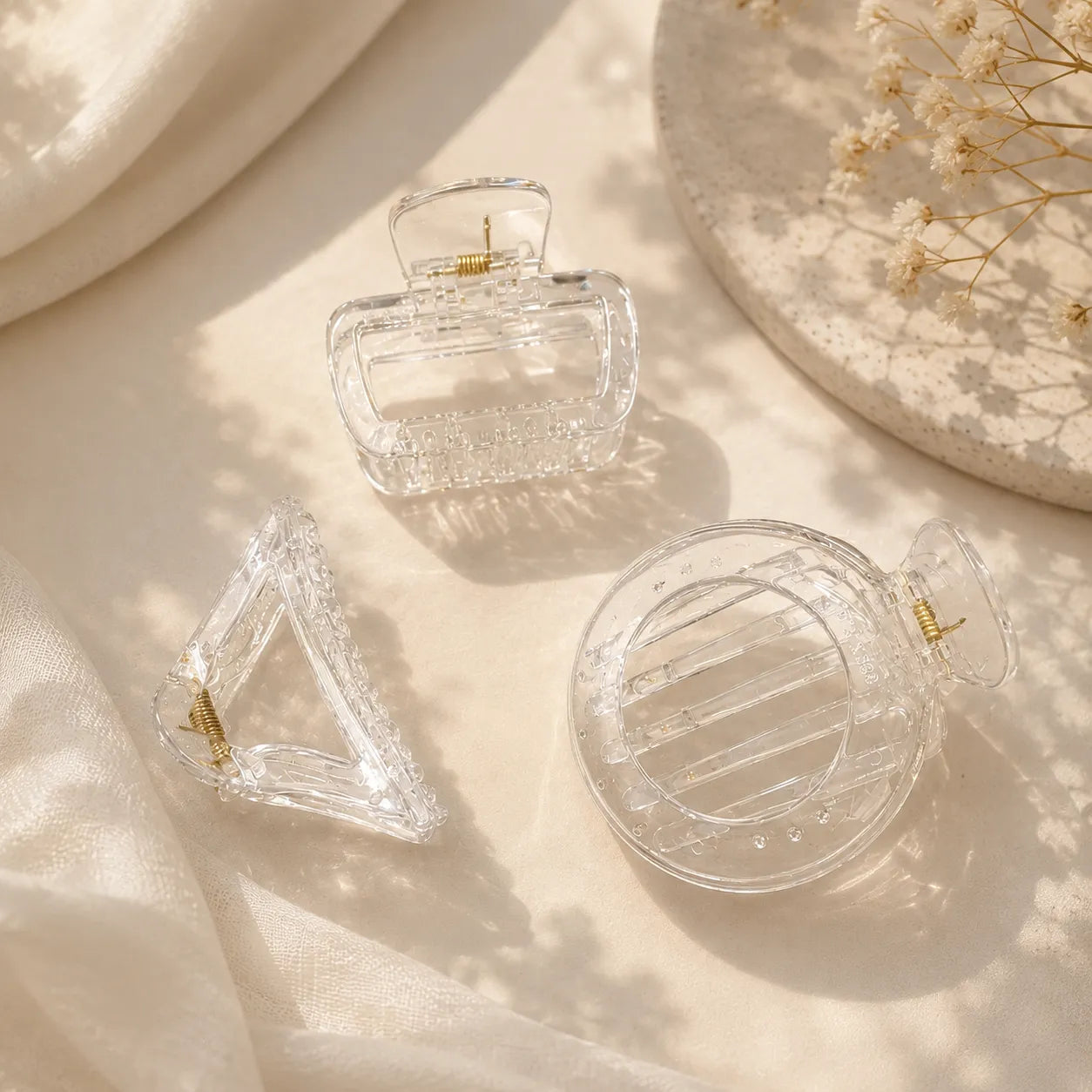 Transparent korean hair claw (1Dz)  - UBKWS2834