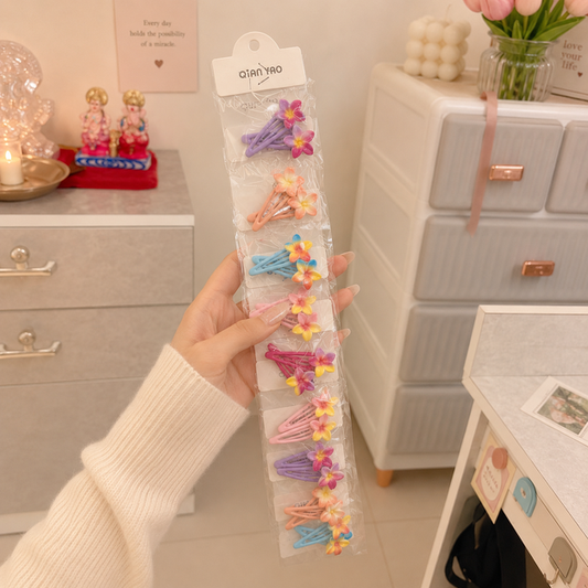 Flower Snap Hair Clip (10 Pair) - UBKWS2479