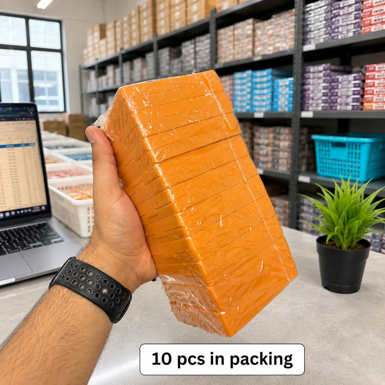 9x9 Cm - 3D Floating box (10Pcs) - Mango Orange