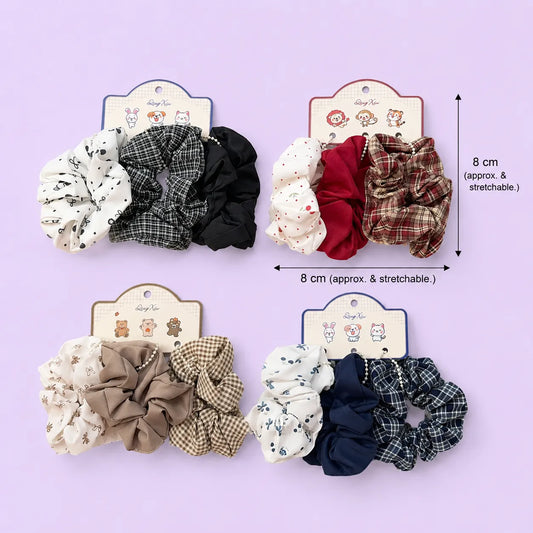 Printed premium hair scrunchies (1Dz)  - UBKWS4080
