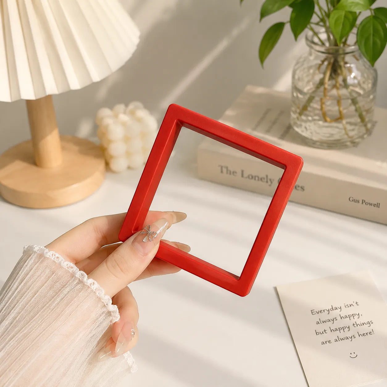 9x9 Cm - 3D Floating box (10Pcs) - Red