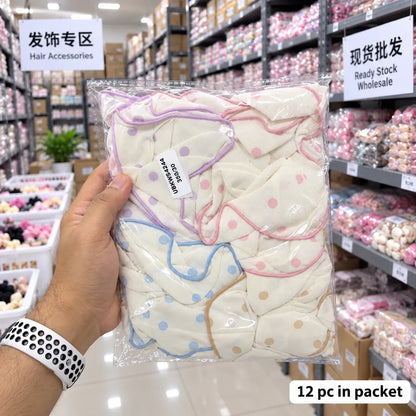 Korean printed hair scrunchies  (1Dz) - UBKWS4244