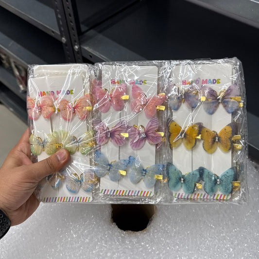 Butterfly Resin Hair Clip Set (12Cards) - UBKWS218