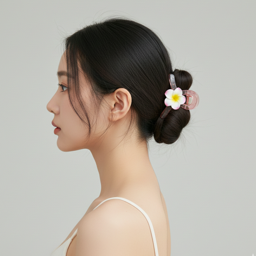 Floral Transparent Hair Claw Clip (1Dz) - UBKWS2401