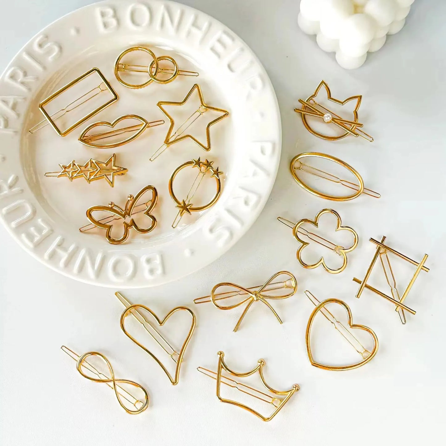 Golden Shaped Hair Pins (1Dz) - AT-002