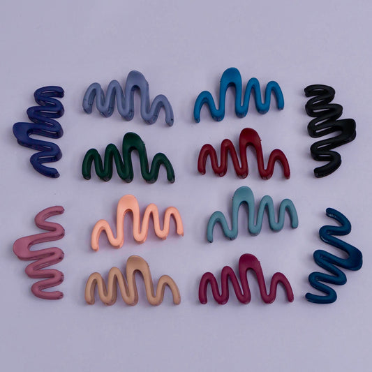 Korean Style Matte Hair claw (Pack of 12) - UBKWS995