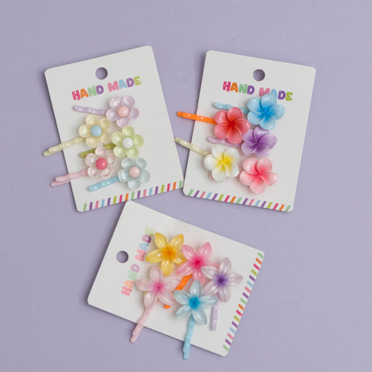 Kids Flower hair pins (Pack of 12) - UBKWS1007