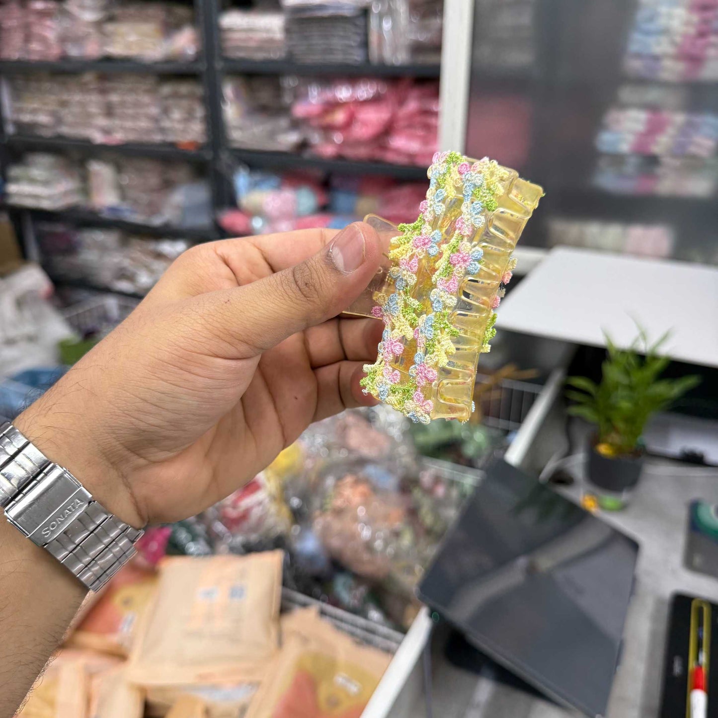 Flower knot hair claw (1Dz) - UBKWS2610