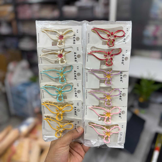 Metal enamel hair claw  (1Dz) - UBKWS2623