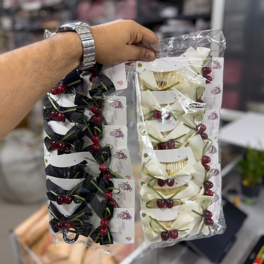 Cherry hair claw + hair pin set (1Dz) - UBKWS2627