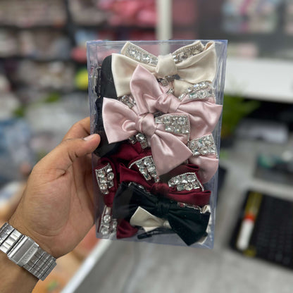 Premium stone hair bow pins (3Pcs) - UBKWS2632
