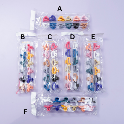 Matt mini hair claw set (Pack of 12) - UBKWS652