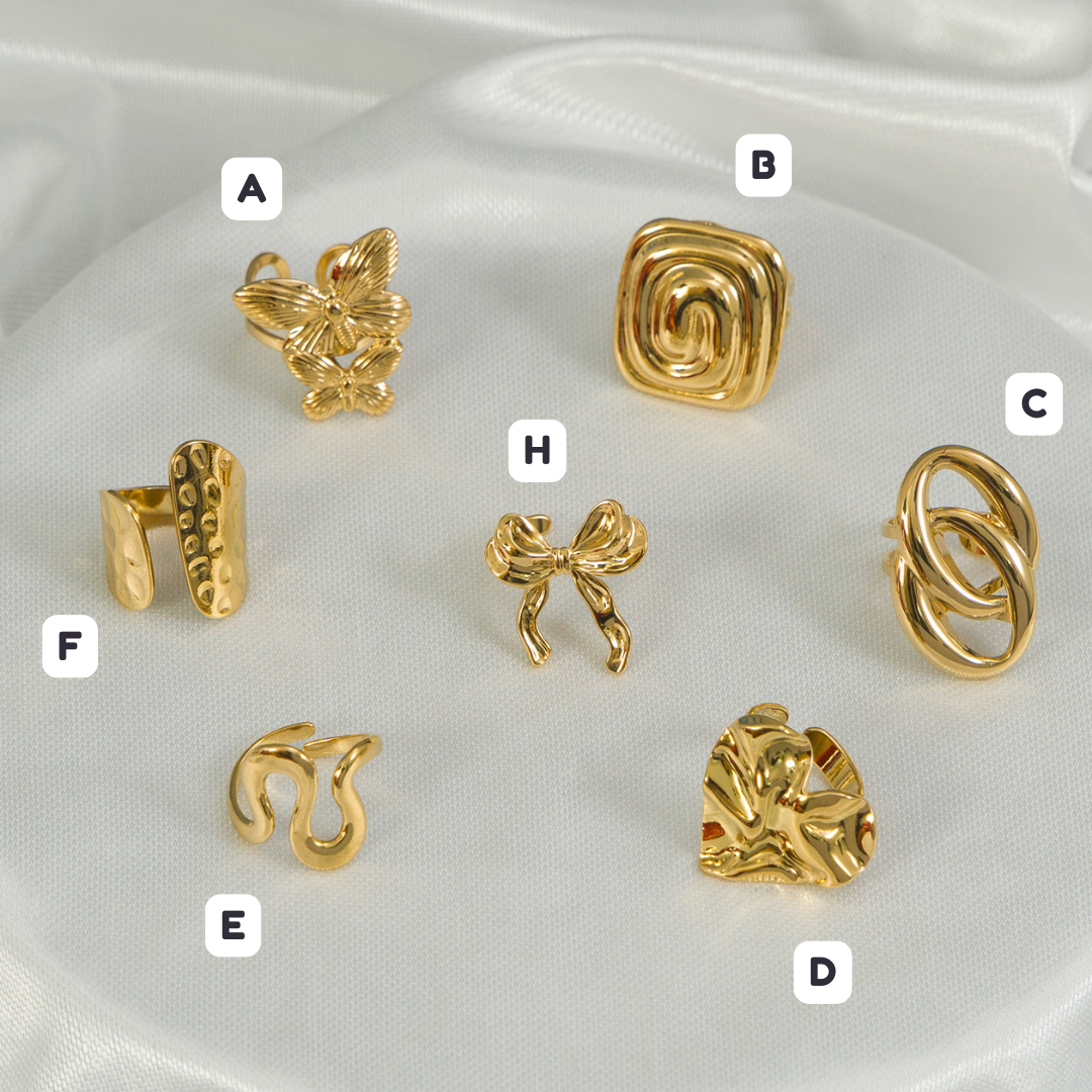 Anti-Tarnish adjustable rings - UBK3177