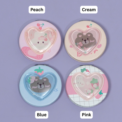 Cute Cat Glitter Shake Round Pocket Mirror – UBKWS2569