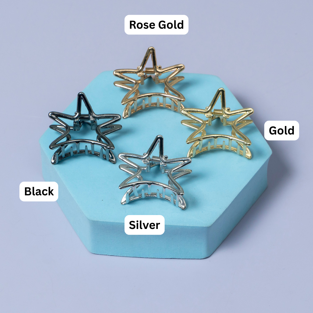 Metal Star Mini Hair Claw Clip (1Dz) - UBKWS2576