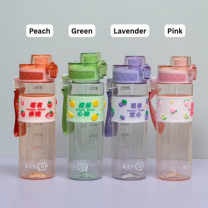 Cute Fruit Print Sports Shaker Bottle (6Pcs) - UBKWS2286