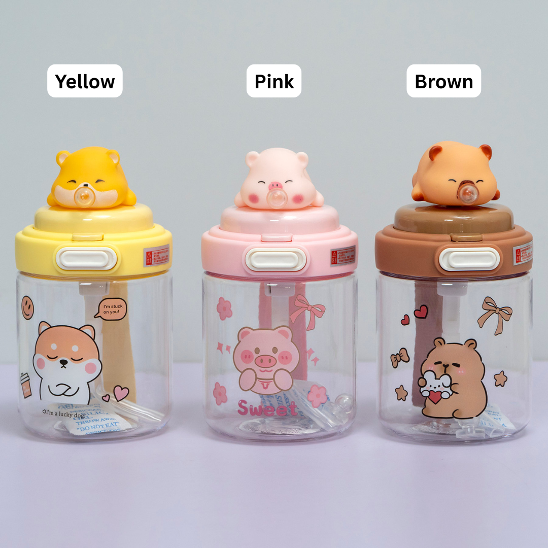 Cute Animal Straw Bottle (6Pcs) - UBKWS2287