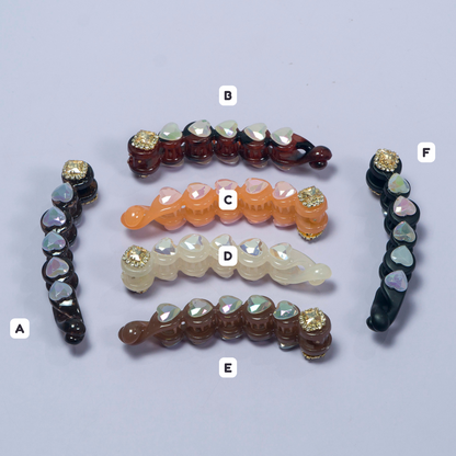 Shiny Charm Banana Clip (12Pcs) - UKWS1093
