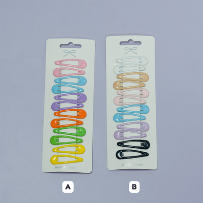 Colorful Snap Hair Clip Set (12 Sets) - UBKWS1070