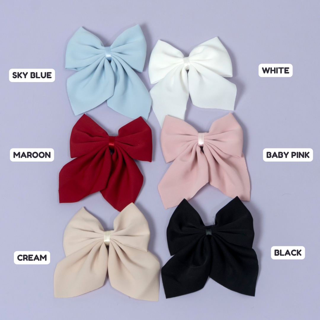 Large Soft Bow Hair Clip (12Pcs) - UBKWS1239