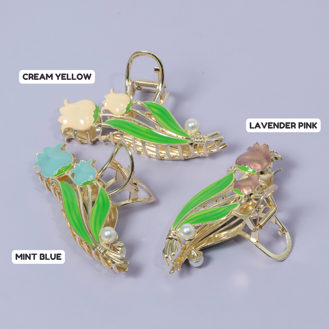 Tulip Pearl Metal Hair Clip (12Pcs) - UBKWS1242