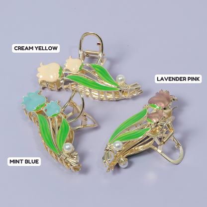 Tulip Pearl Metal Hair Clip (12Pcs) - UBKWS1242