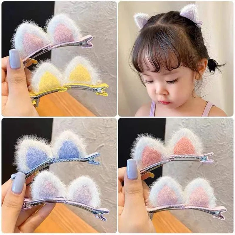 Cat Ears Fur Hair Pin (12sets) - UBKWS1235