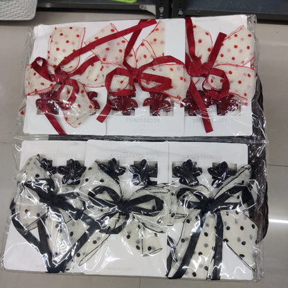 Floral Bow Organza Hair Accessory Set (1Dz) - UBKWS2212