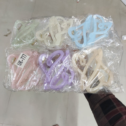 Glossy Loop Design Resin Hair Claw Clip (1Dz) - UBKWS2179