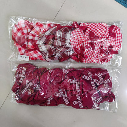 Classic Checkered Bow Scrunchie Set (1Dz) - UBKWS2223