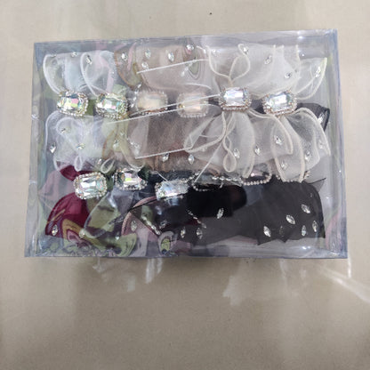 Organza Stone Bow Hair Clip (1Dz) - UBKWS2242
