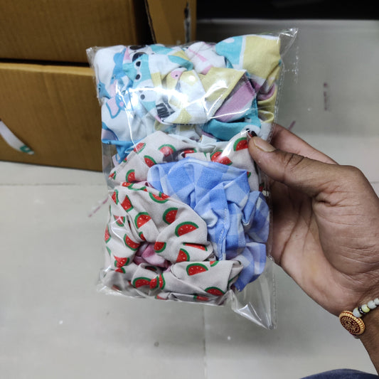 🇮🇳♥️ Hand made Printed Scrunchies (1Dz) – UBKWS2718