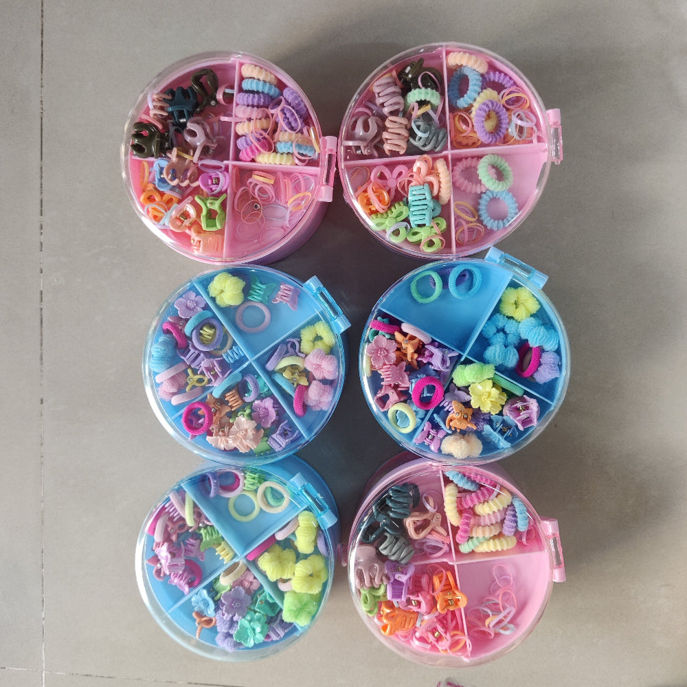 Kids 2-Layer Round Hair Accessories Storage Box Set – UBK3691