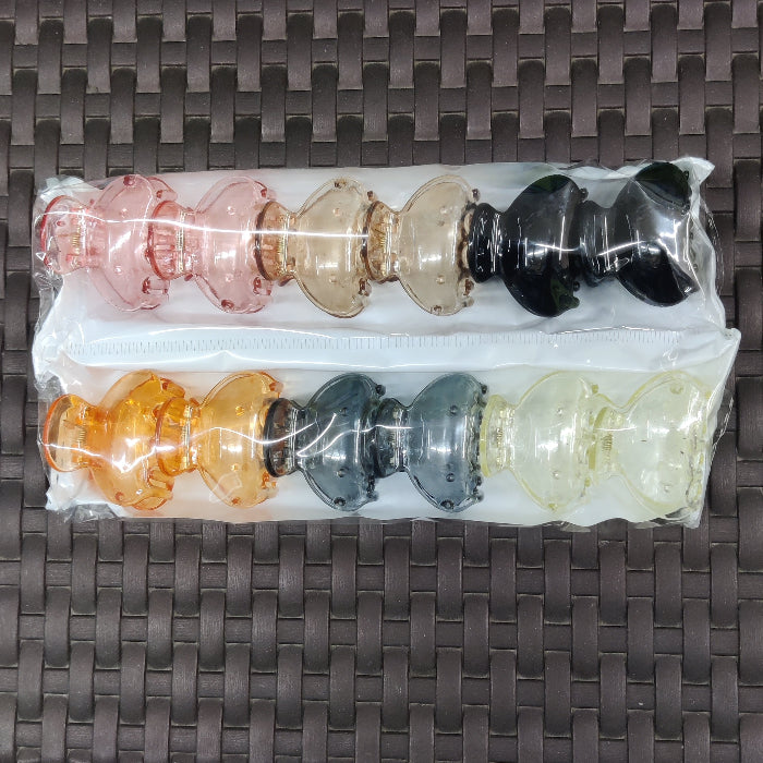 Mini Transparent Hair Claw Clip Set (1Dz) - UBKWS2199