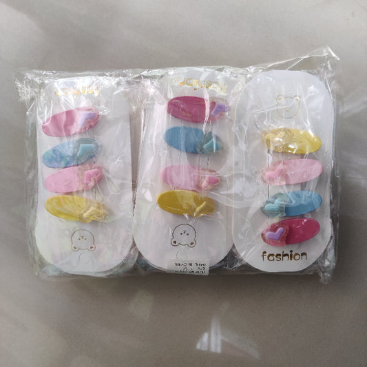 Heart Accent Oval Hair Clip Set (1Dz) - UBKWS2225