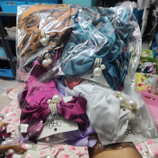 Pearl Hair bow (Hair pin) (1Dz) - UBKWS2367