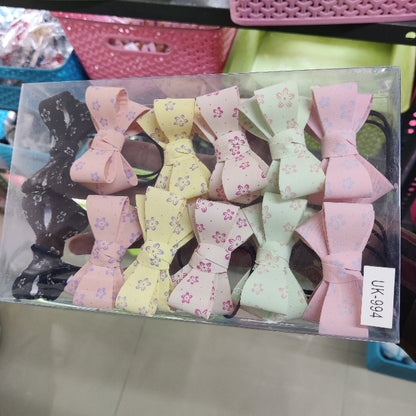 Floral Bow Hair Rubber (1Dz) - UBKWS2216