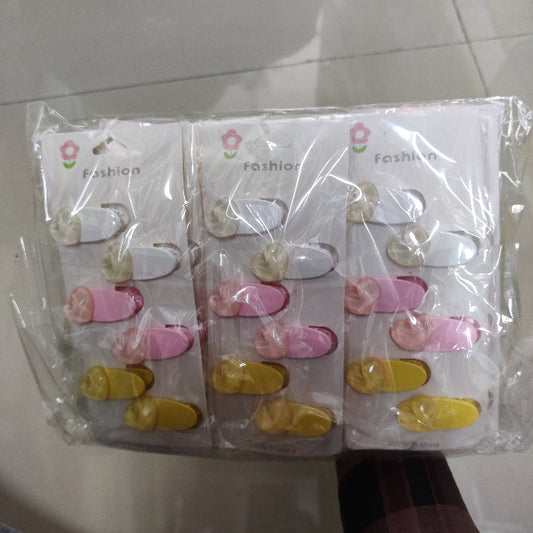 Heart Accent Oval Hair Clips (1Dz) - UBKWS2226