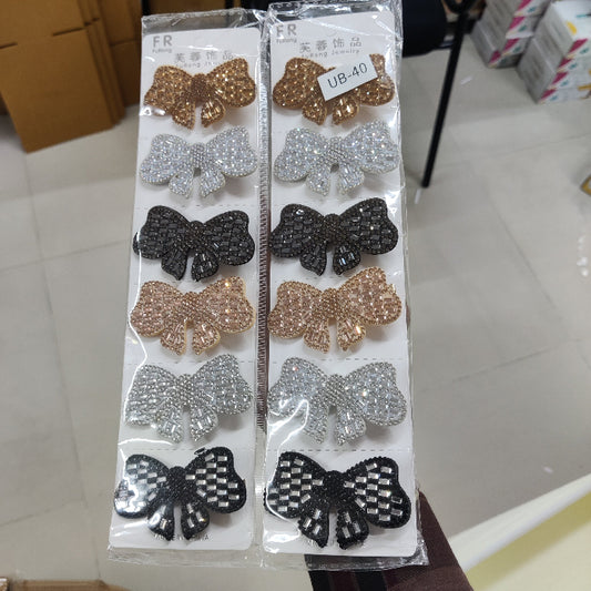 Embellished Bow Hair Clip (1Dz) - UBKWS2246