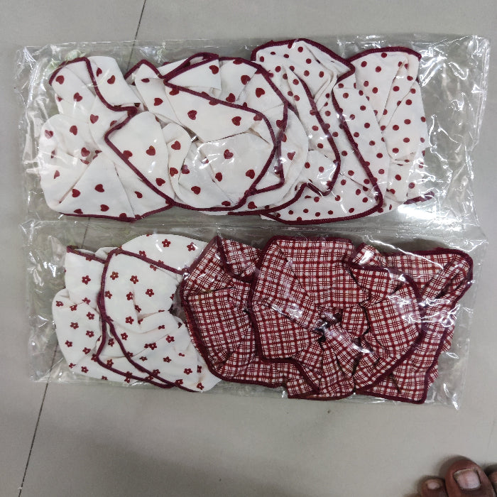 Classic Red Print Fabric Scrunchie (1Dz) - UBKWS2224