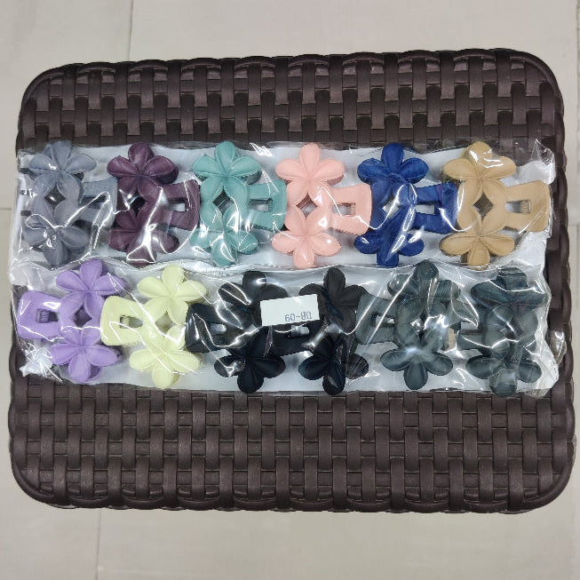 Triple Flower Matte Hair Claw Clip (1Dz) - UBKWS2188