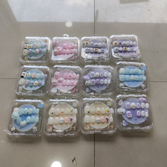 Kids Cute Press-On Nail Art Set (1Dz) - UBKWS2255