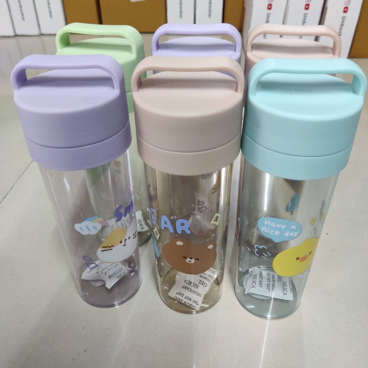 Cute Flip Lid Water Bottle (6Pcs) - UBKWS2273