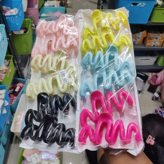 Shiny unique hair claw (Pack of 12) - UBKWS612