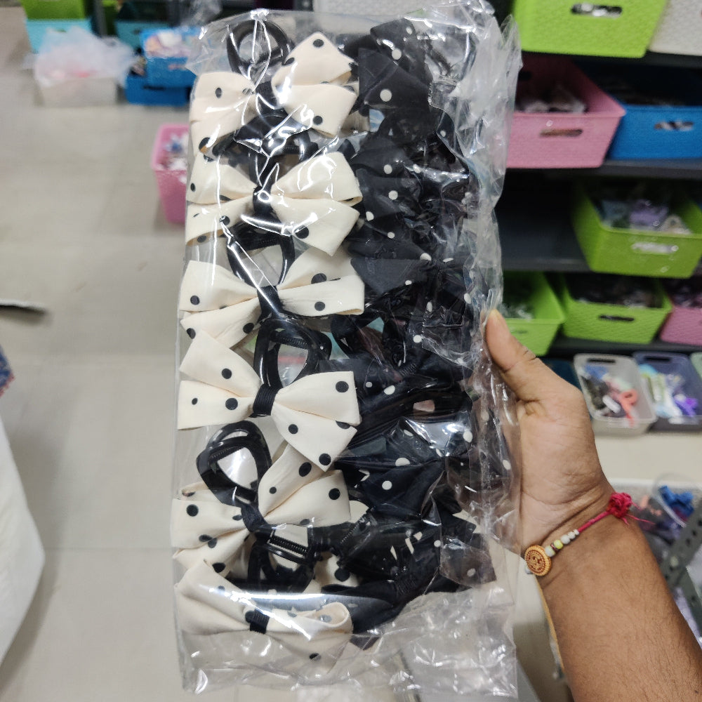 Polka Dot Bow Hair Claw (12 Pcs) - UBKWS1110