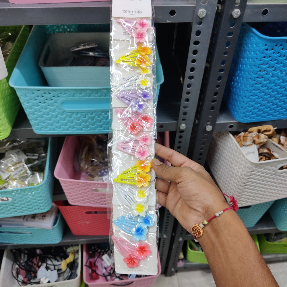 Gradient Flower Snap Hair Clip (10 Pairs) - UBKWS2564